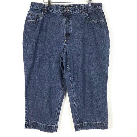 Eddie Bauer Capri Cropped Jean Size 18P Women Blue - Picture 1 of 8